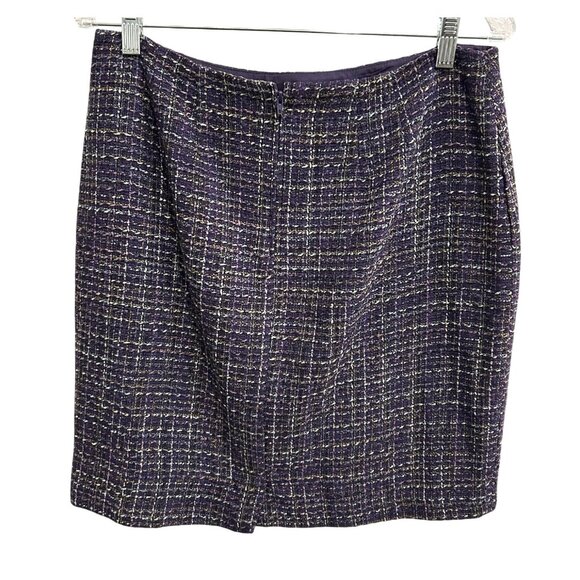 Coldwater Creek Womens Tweed Pencil Skirt Purple Sz 10 Petite - Picture 2 of 9